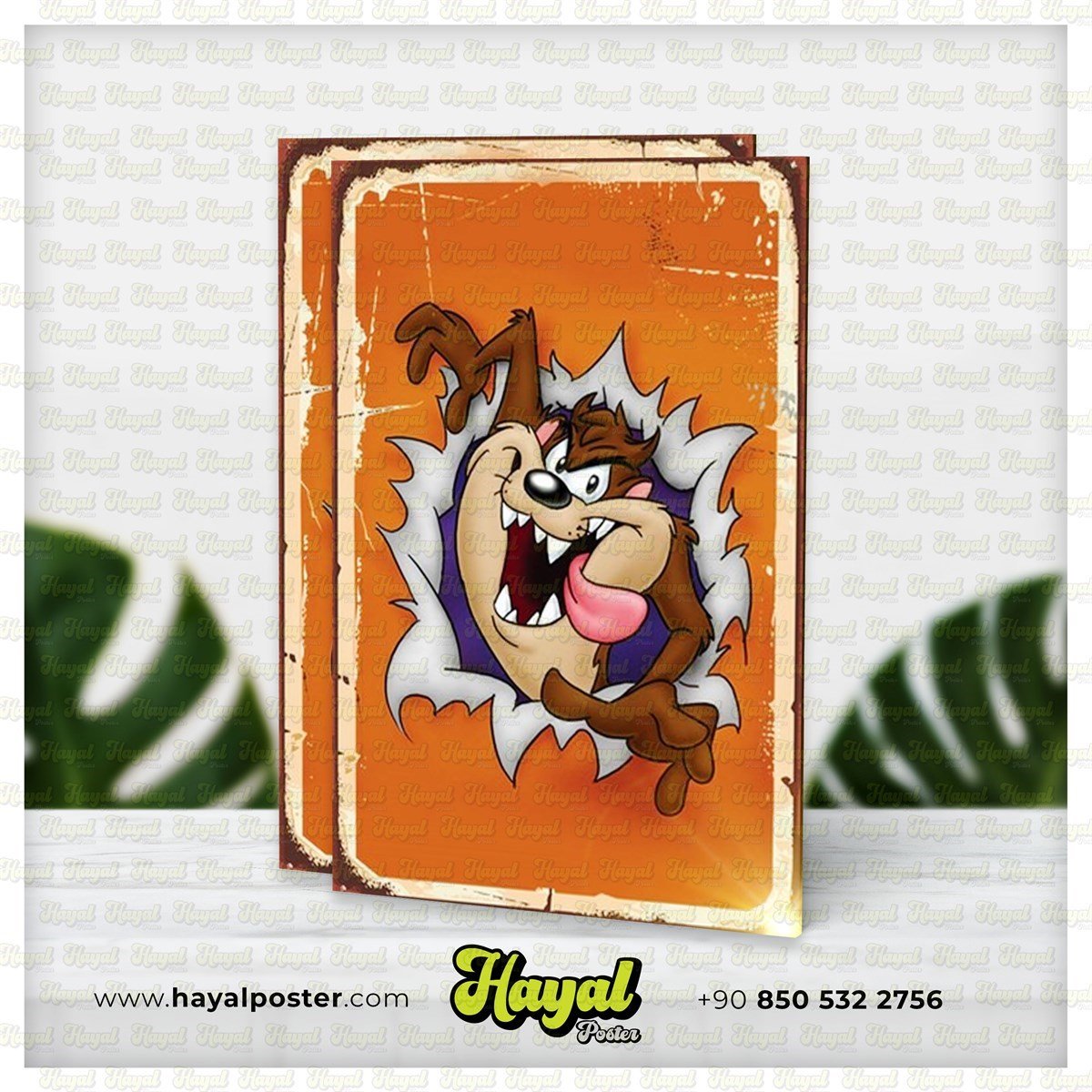 Tazmanya Canavarı Ahşap Retro Poster