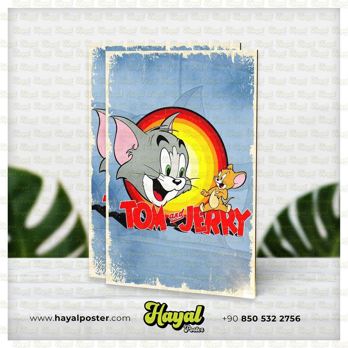 Tom Ve Jerry Retro Ahşap Poster