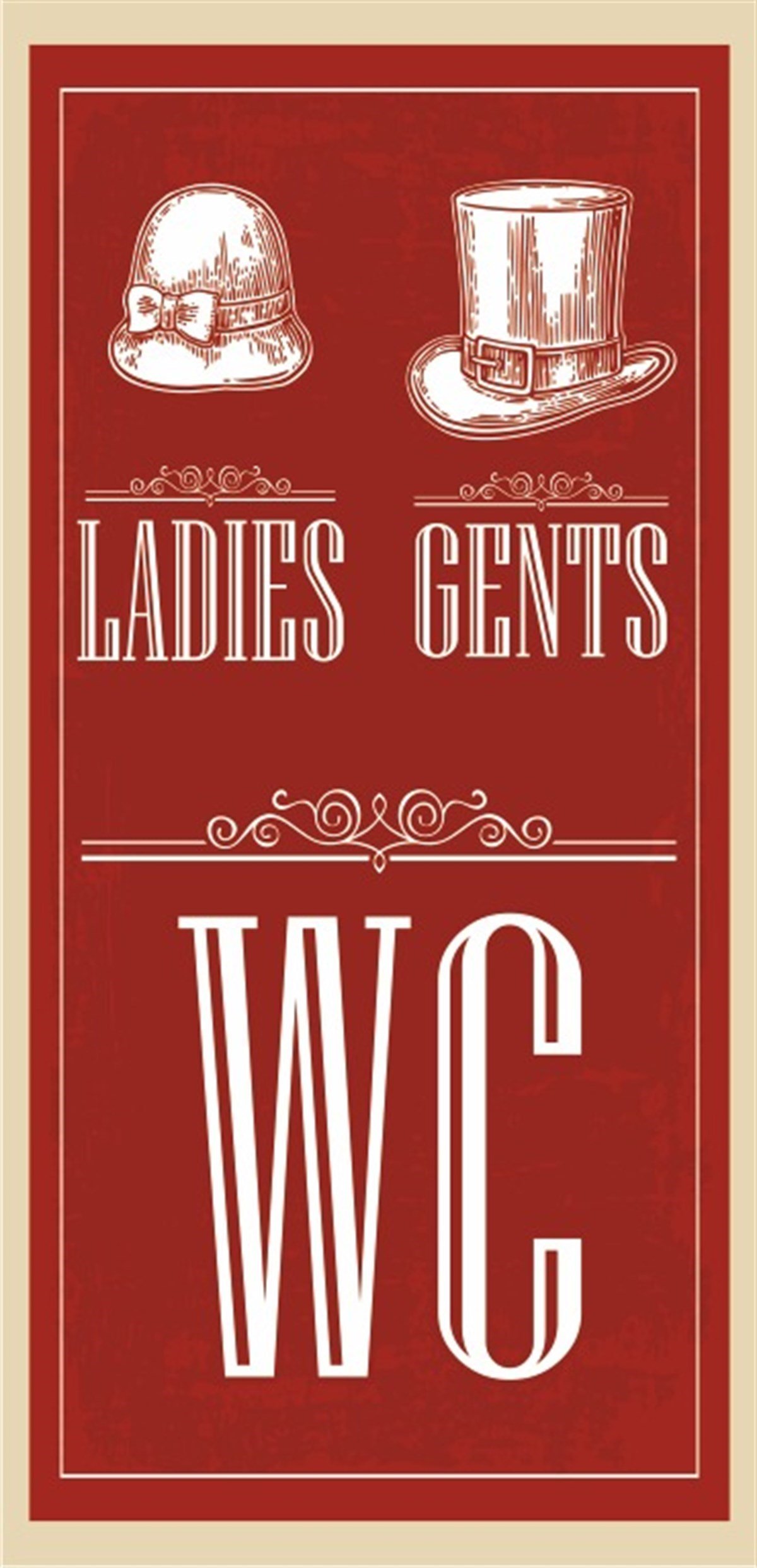 Wc Mini Retro Ahşap Poster