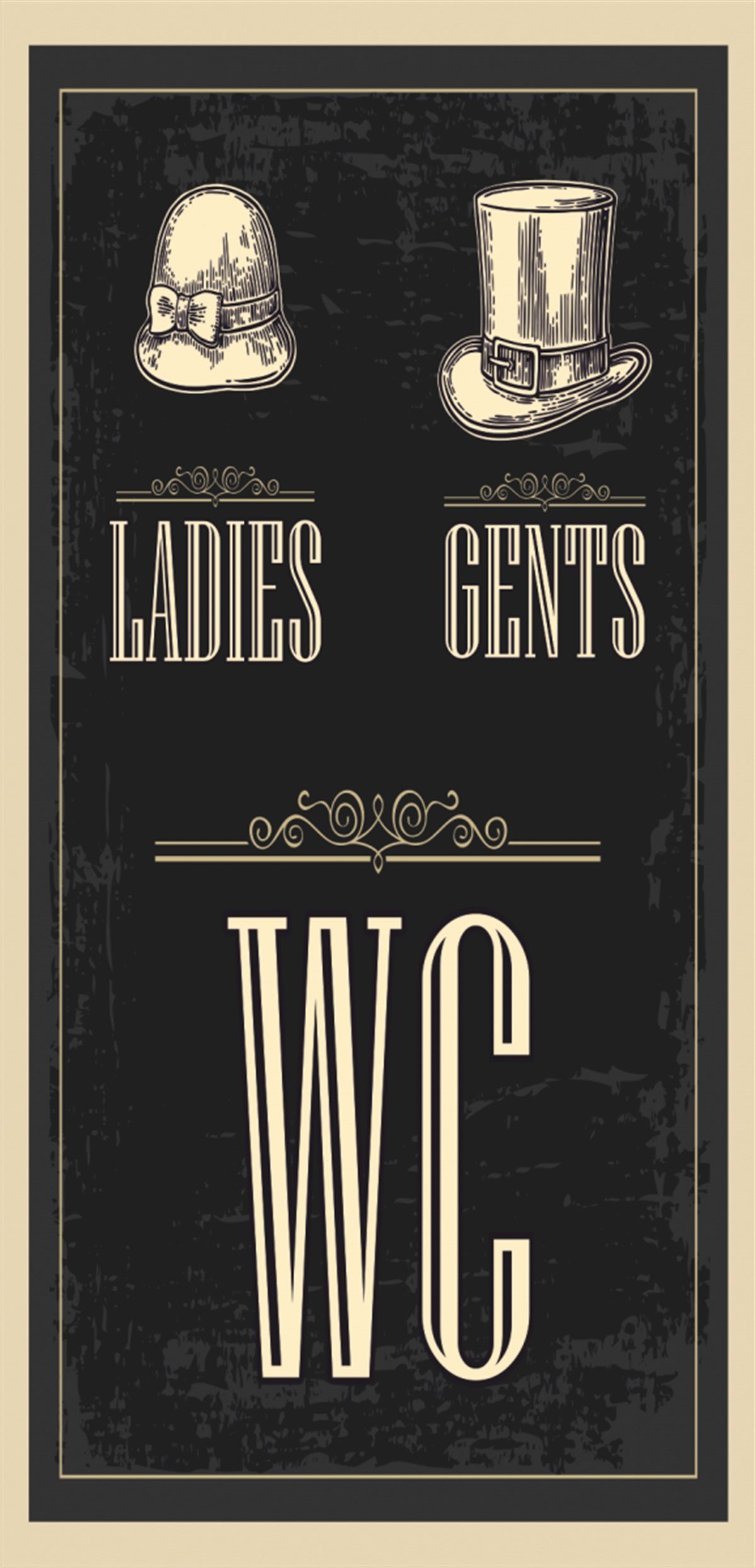 Wc Mini Retro Ahşap Poster