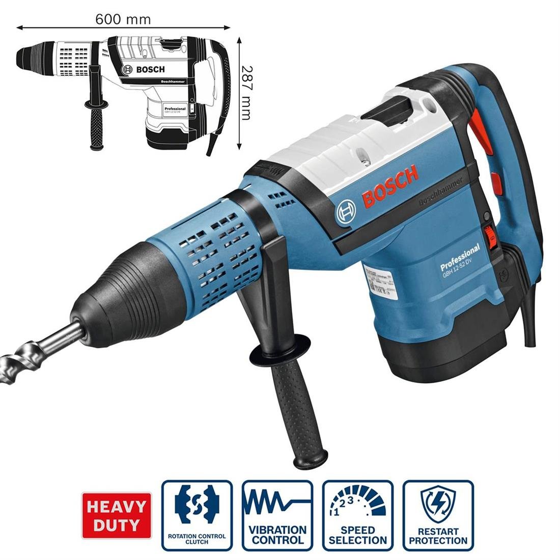 Bosch GBH 12-52 DV 1700 W Pnömatik Kırıcı-Delici 0611266000