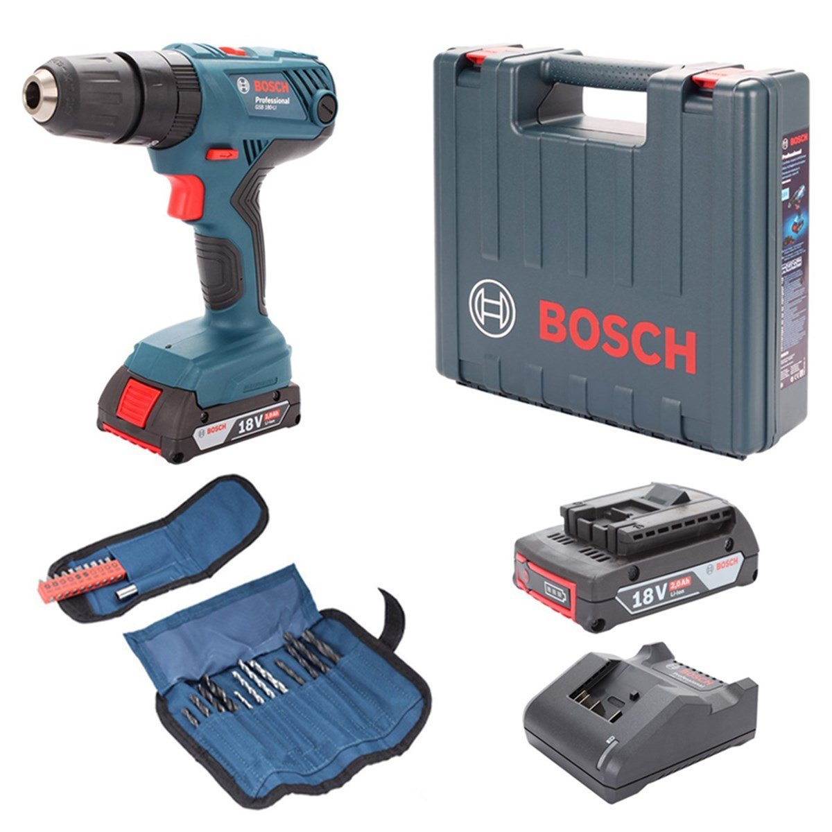 Bosch GSB 180-LI Akülü Darbeli Vidalama 18V 2,0 Ah - 06019F8308