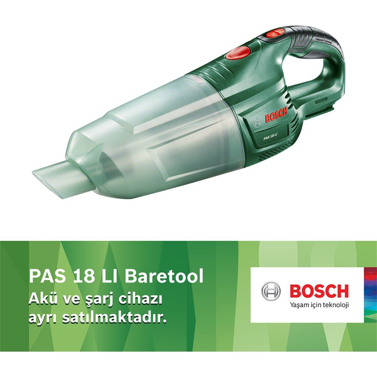 Bosch PAS 18 LI Akülü El Süpürgesi (Akü ve Şarj Cihazı Hariç) - 06033B9001