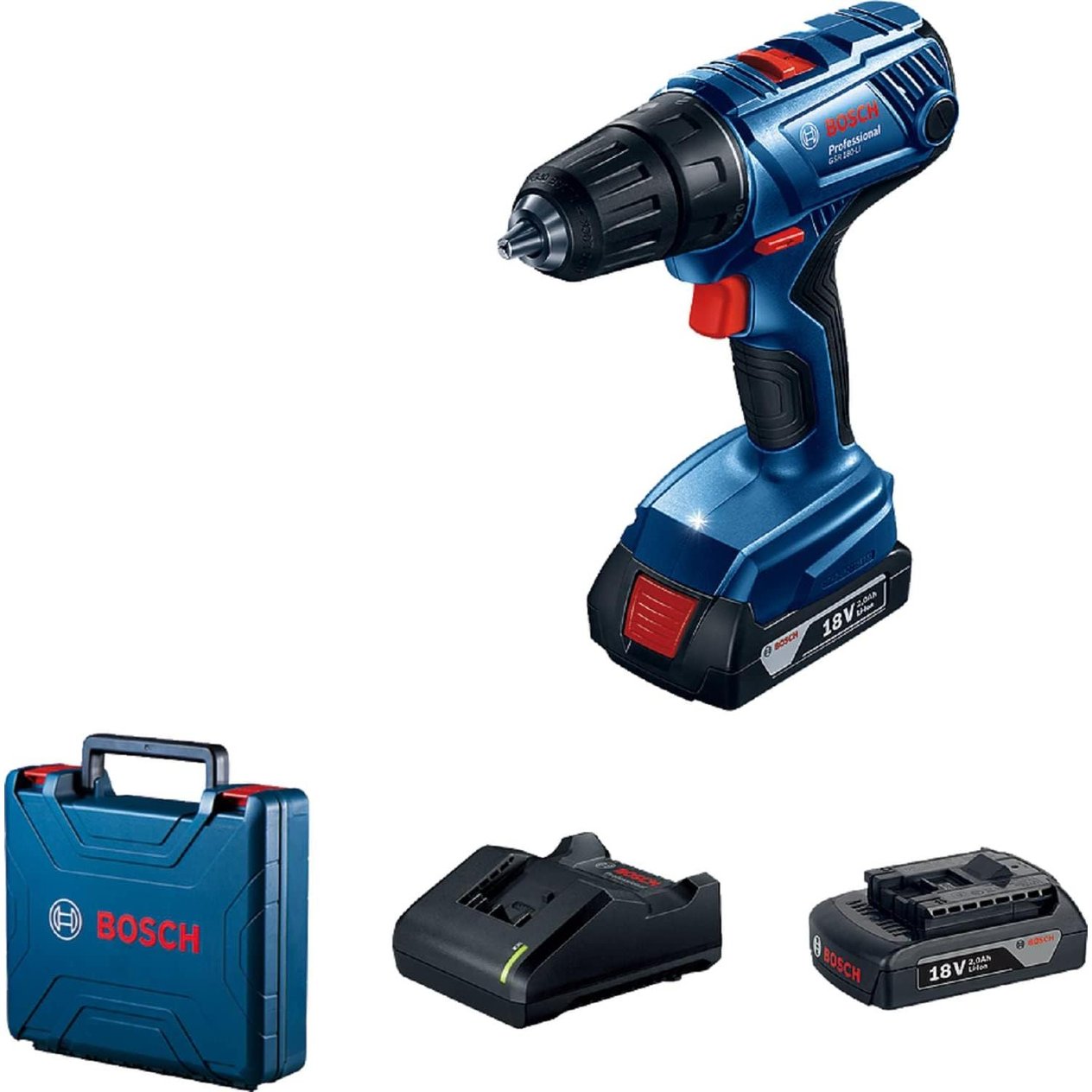 BOSCH Professional GSR 180-LI  2 x 2 Ah Akülü Delme Vidalama Makinesi - 06019F8109