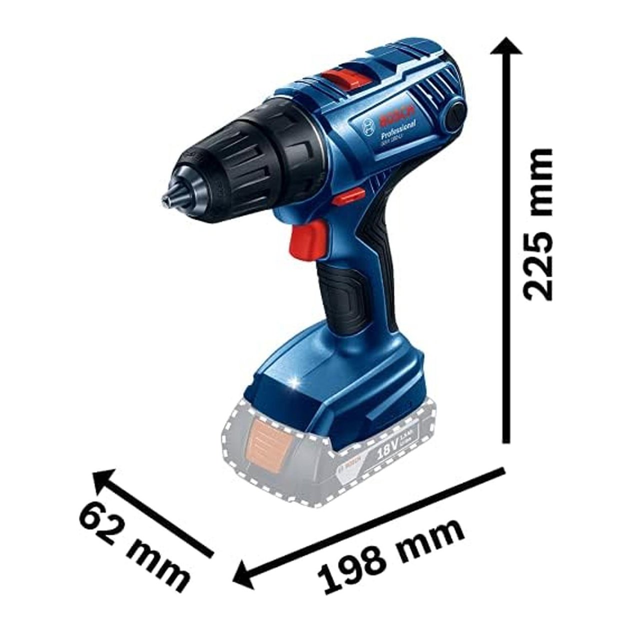 BOSCH Professional GSR 180-LI  2 x 2 Ah Akülü Delme Vidalama Makinesi - 06019F8109