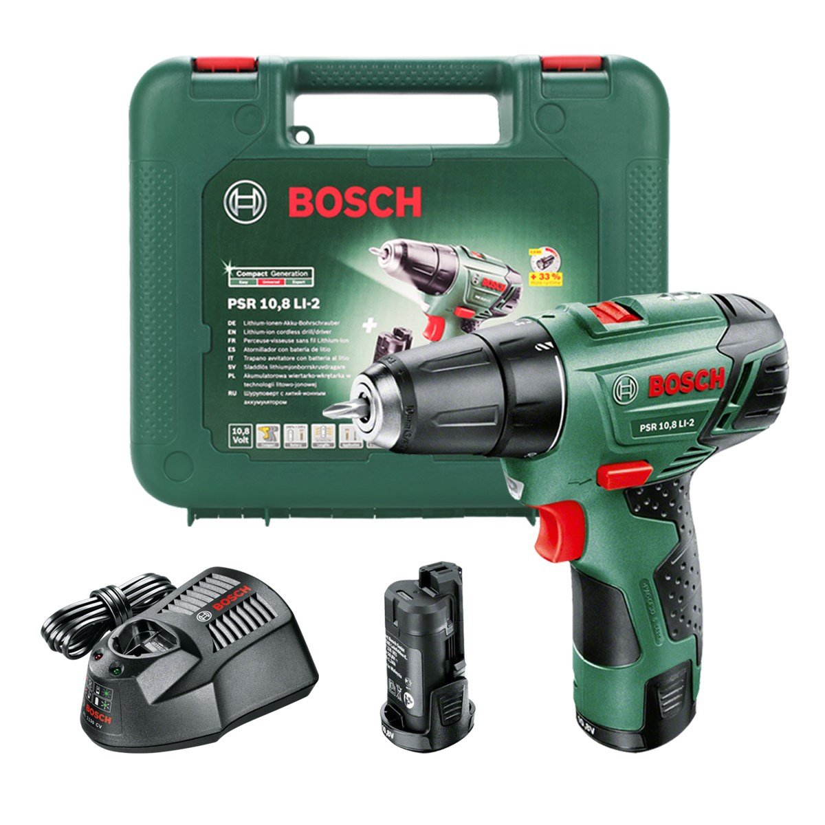 BOSCH PSR 10,8 LI- 2 ÇİFT AKÜLÜ VİDALAMA 2 AH