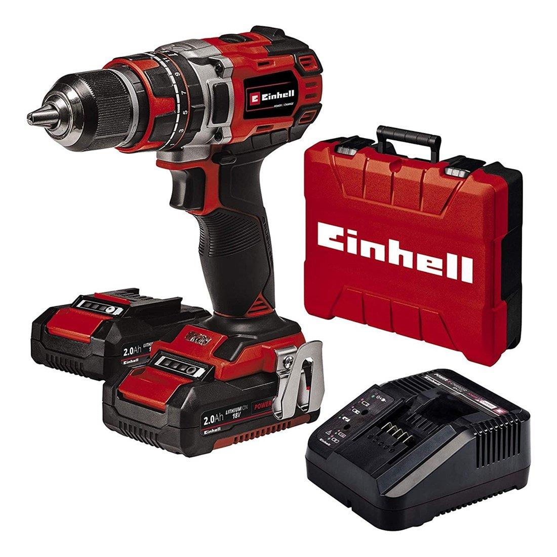 Einhell Tp-Cd 18/50 Li i Bl Kömürsüz 18V 2AH Çift Akülü  Darbeli Matkap + 42 parça Vidalama Uç Seti  M-CASE Kutu