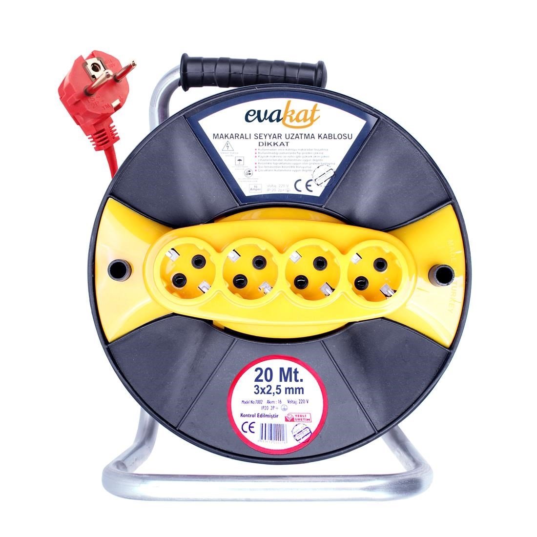 Evakat 3*2,5 Makaralı Kablo Sertifikalı 20mt 