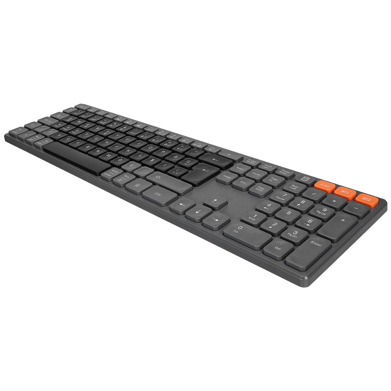 Everest KB-2610 Siyah/Gri 2.4G+BT1+BT2 üçü bir arada 3 in 1 Q Kablosuz klavye - 37646