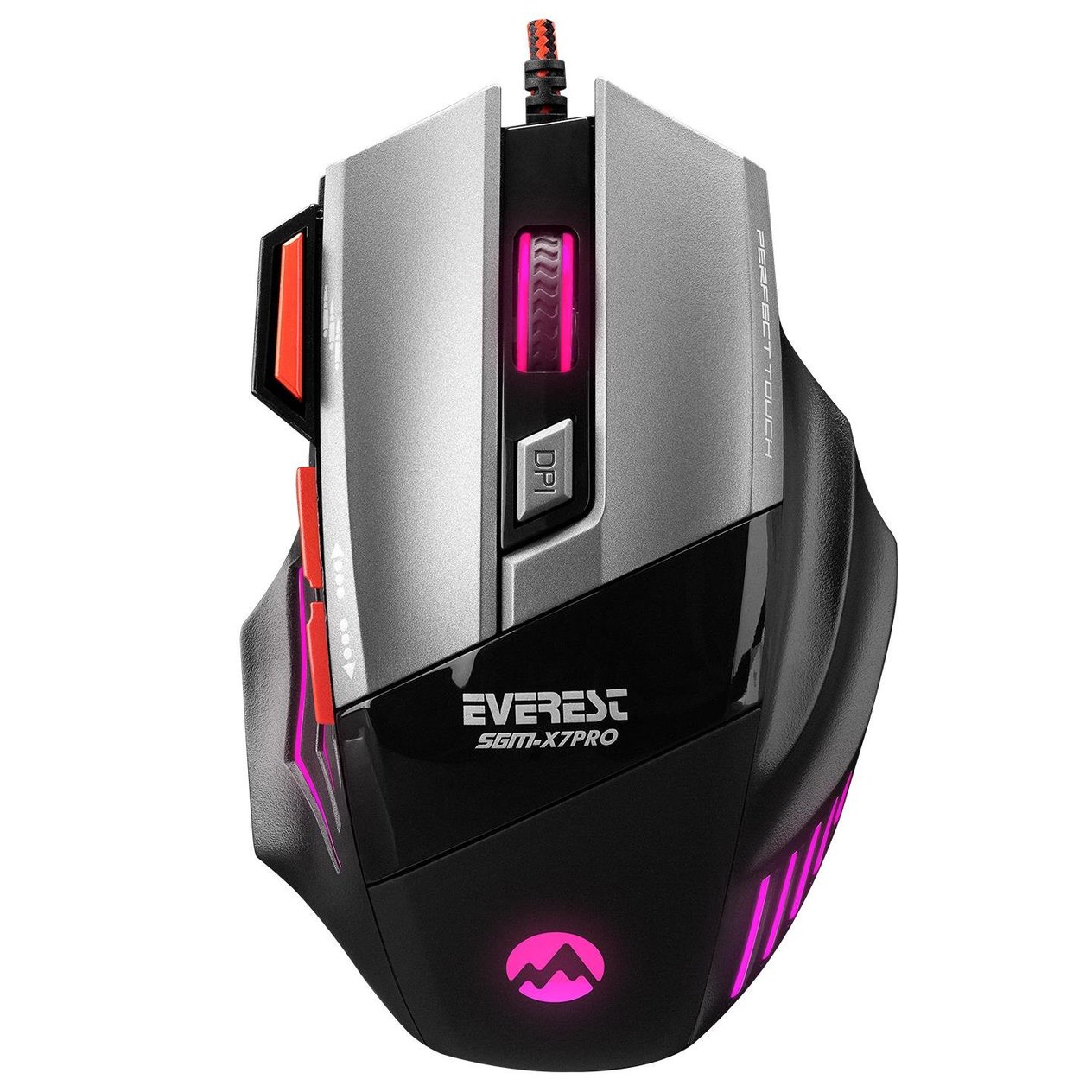 Everest SGM-X7 PRO Silver 2in1 7200dpi Makrolu Oyuncu Mouse +Gaming Mouse Pad - 22781