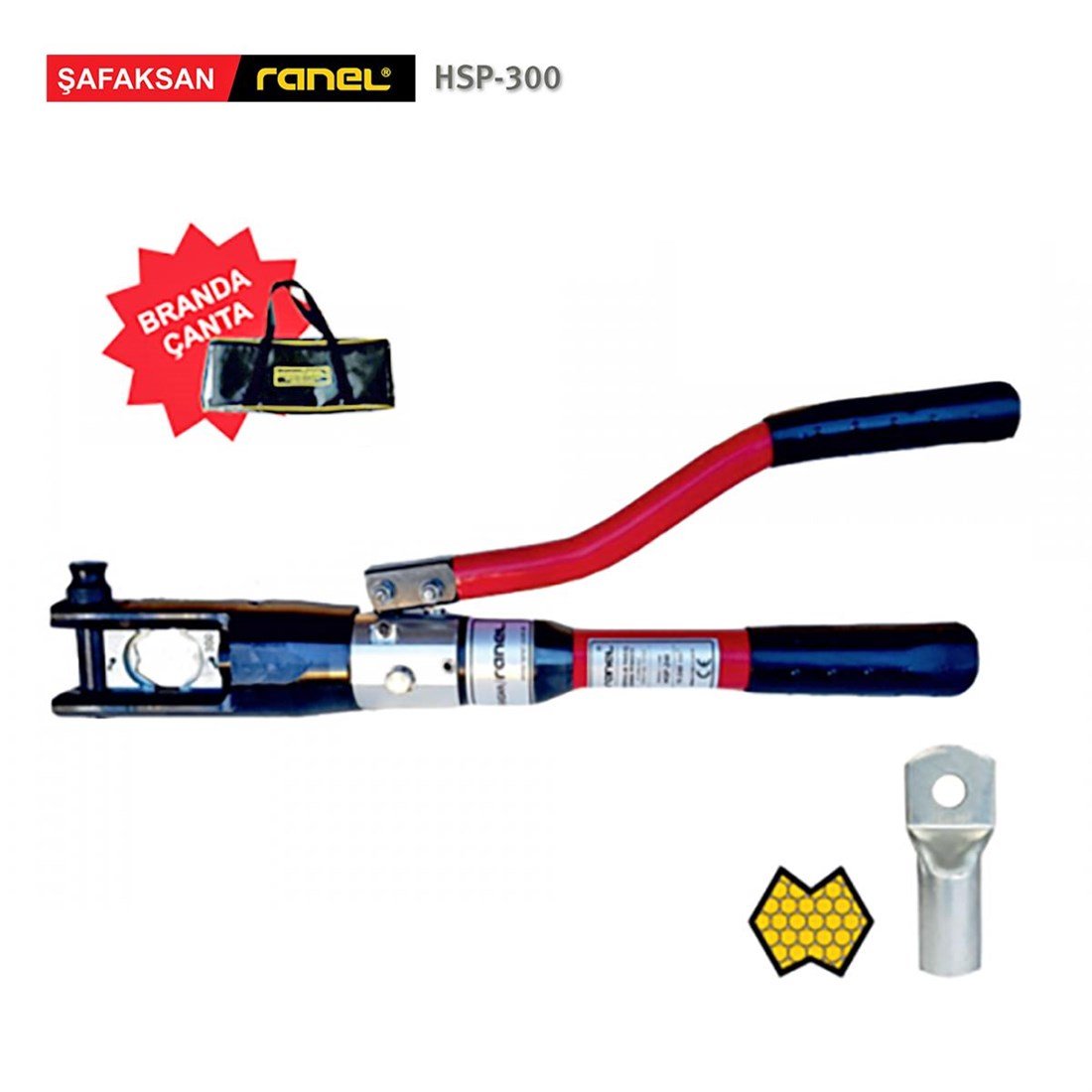 Şafak Hsp-300 10-300mm² Hidrolik Çift El Pabuç Sıkma Pensesi