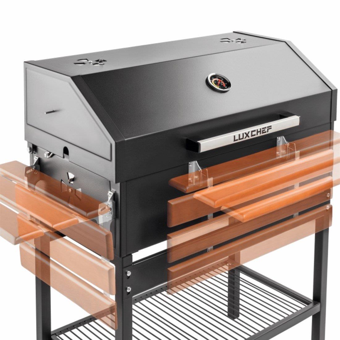 TEŞHİR Luxchef LC80 Barbekü Mangal+Kılıf+Önlük+BBQ Eldiveni