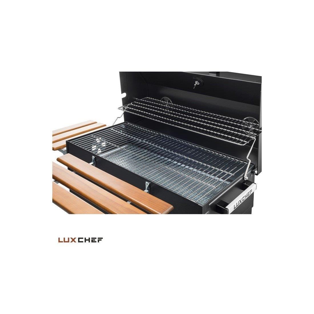 TEŞHİR Luxchef LC80 Barbekü Mangal+Kılıf+Önlük+BBQ Eldiveni
