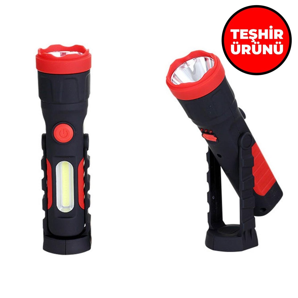 TEŞHİR S-link SL-F999 3W+3W Ledli Dönen Stantlı Pilli Led El Feneri 35939