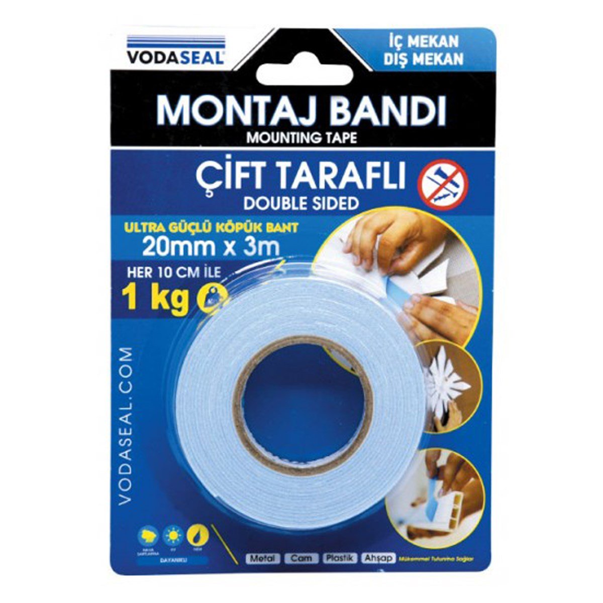 VODASEAL ÇİFT TARAFLI MONTAJ BANDI 20*3 MT 