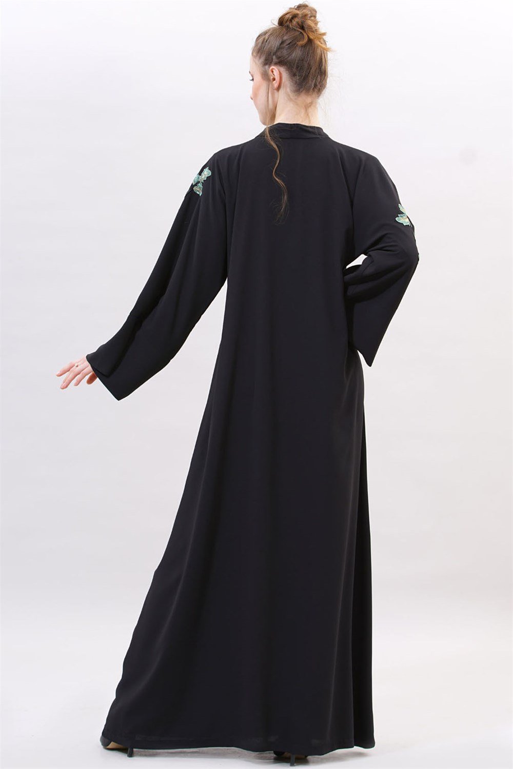 Nakışlı Abaya - Siyah