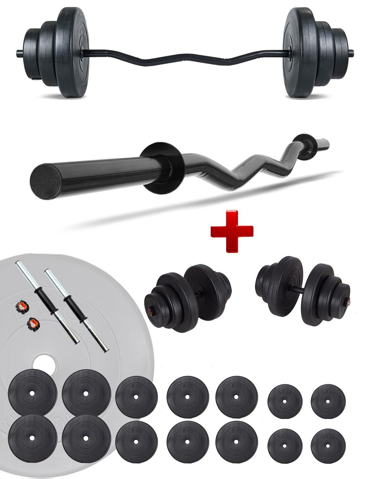 Ecgspor 85 KG Z BAR Halter Seti ve Dambıl Seti Ağırlık Fitness Seti
