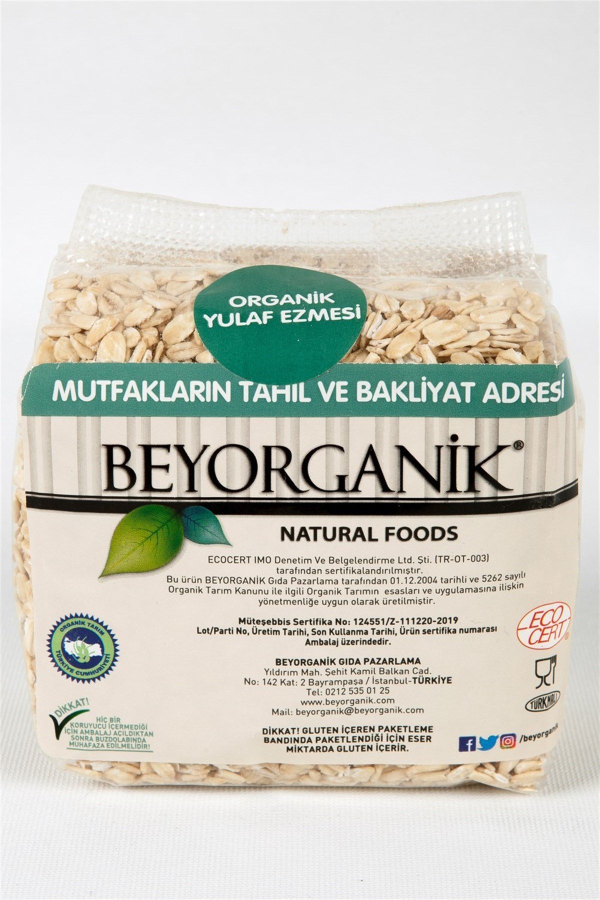 Beyorganik Organik Yulaf Ezmesi 500gOrganik Ürünler