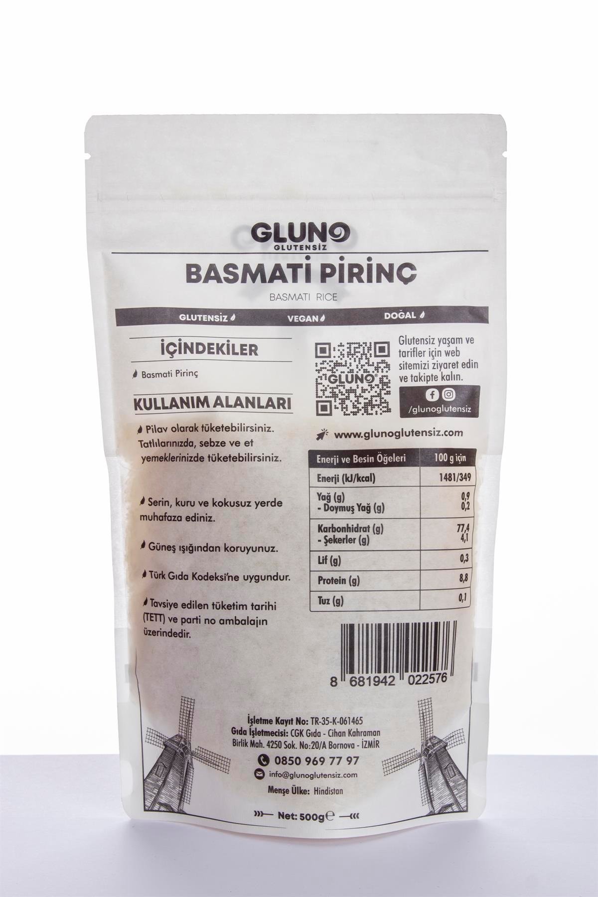 Gluno Glutensiz Basmati Pirinç 500gGlutensiz Ürünler