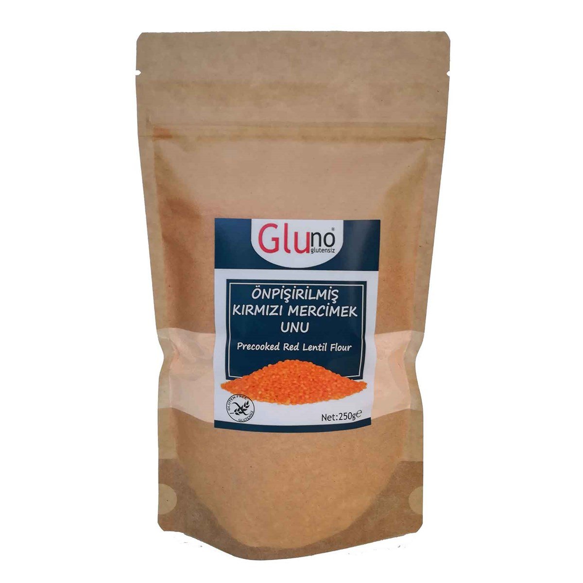 Gluno Glutensiz Önpişirilmiş Kırmızı Mercimek Unu 250 gr