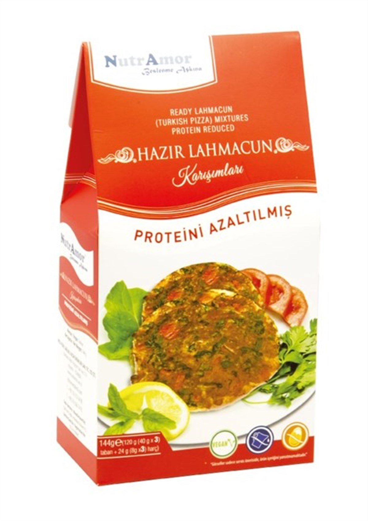 NutrAmor Düşük Proteinli ve Glutensiz Hazır Lahmacun Karışımları 144 gr