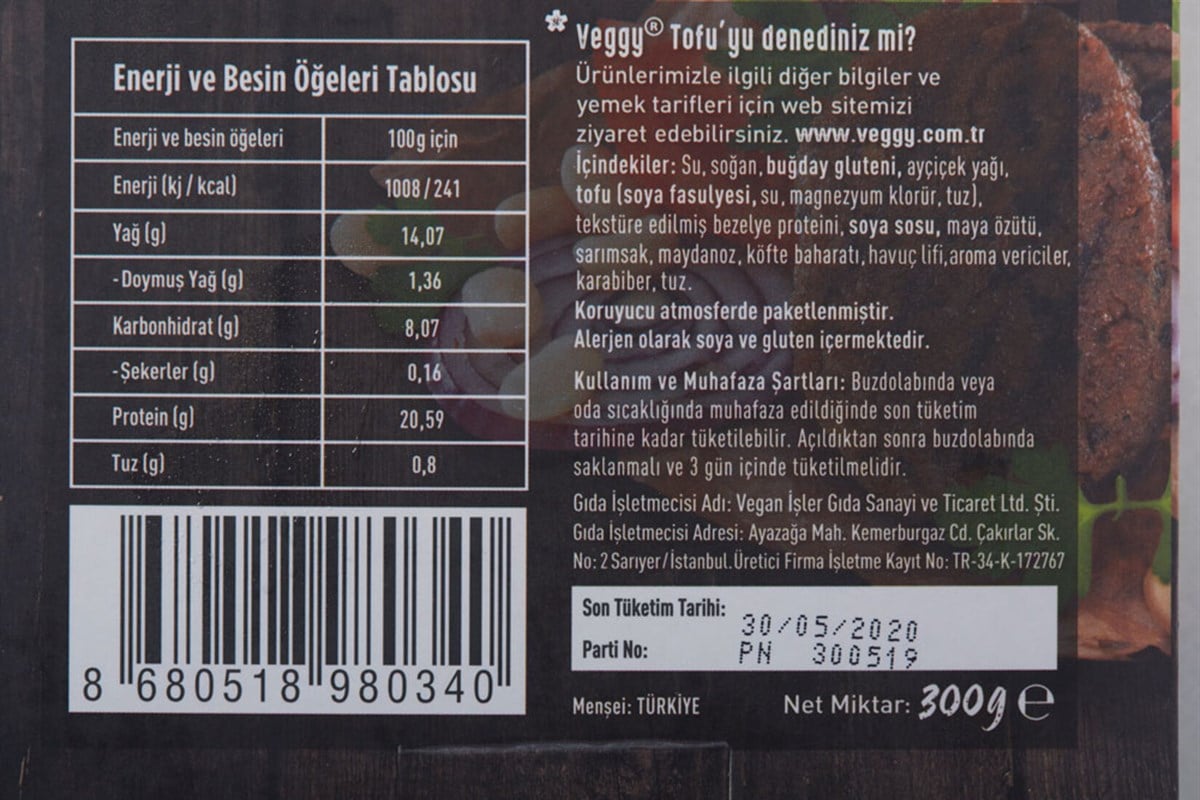 Veggy Vegan Köfte 300 gVegan Ürünler