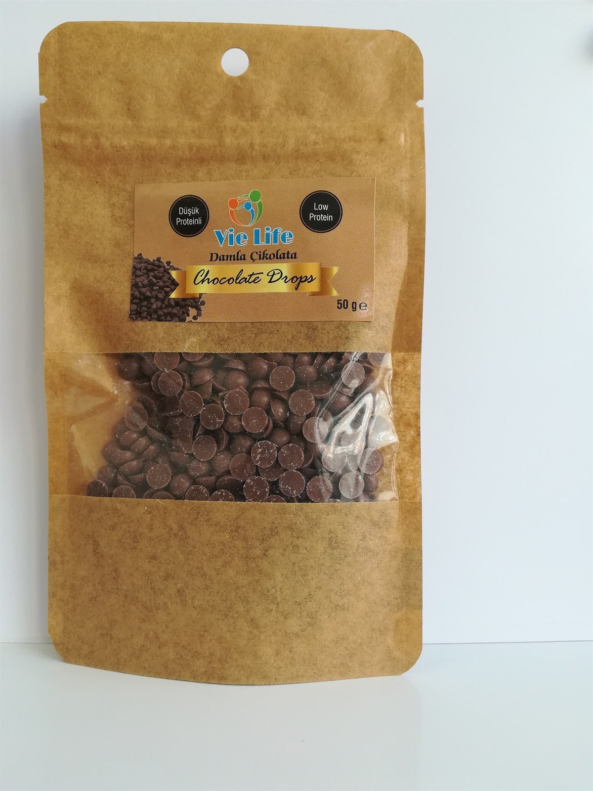 Vie Life Düşük Proteinli ve Glutensiz Damla Çikolata 50gGlutensiz Ürünler