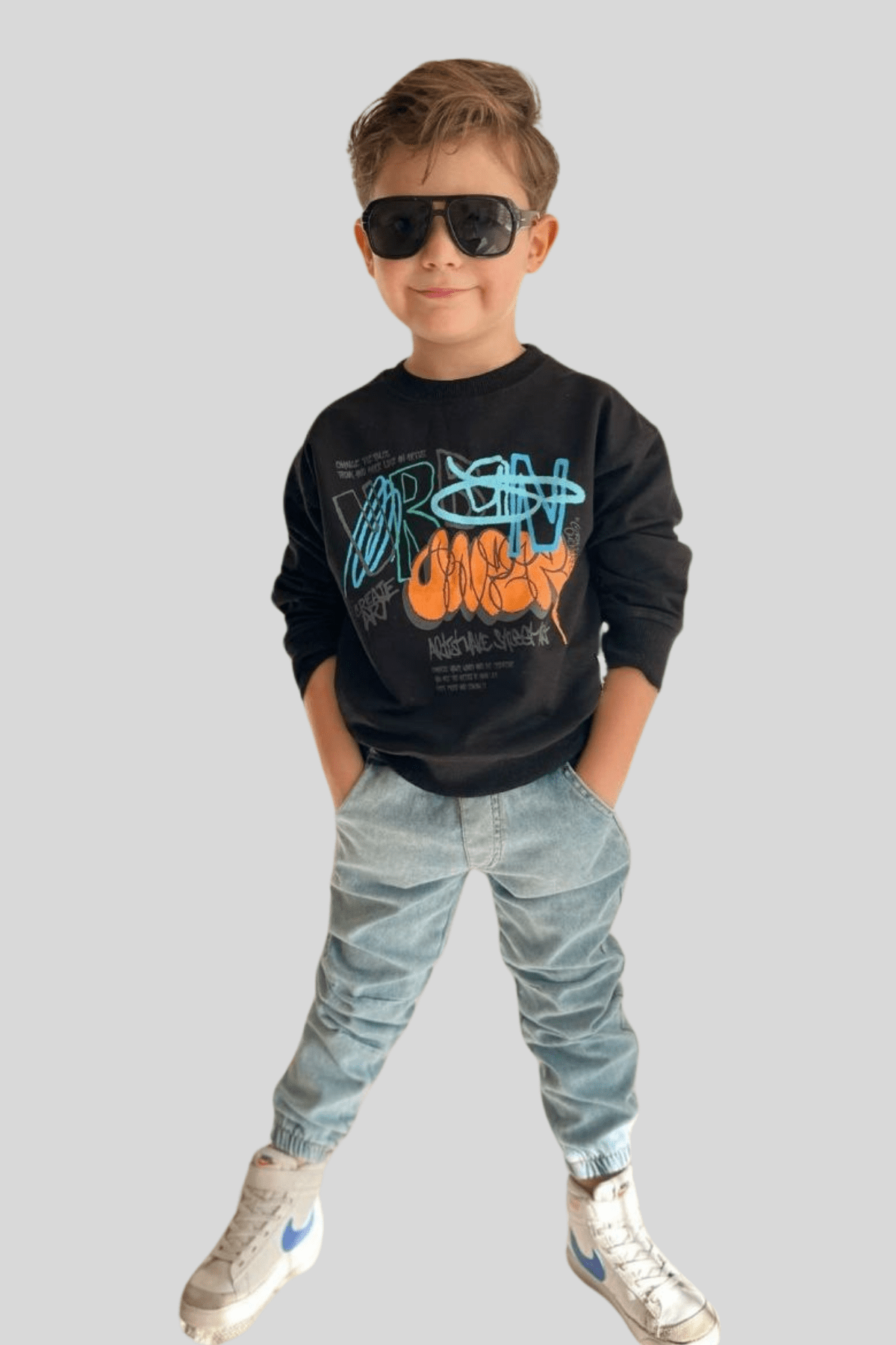 4-12 Yaş Urban Kot Pantolonlu Erkek Çocuk 2li Takım