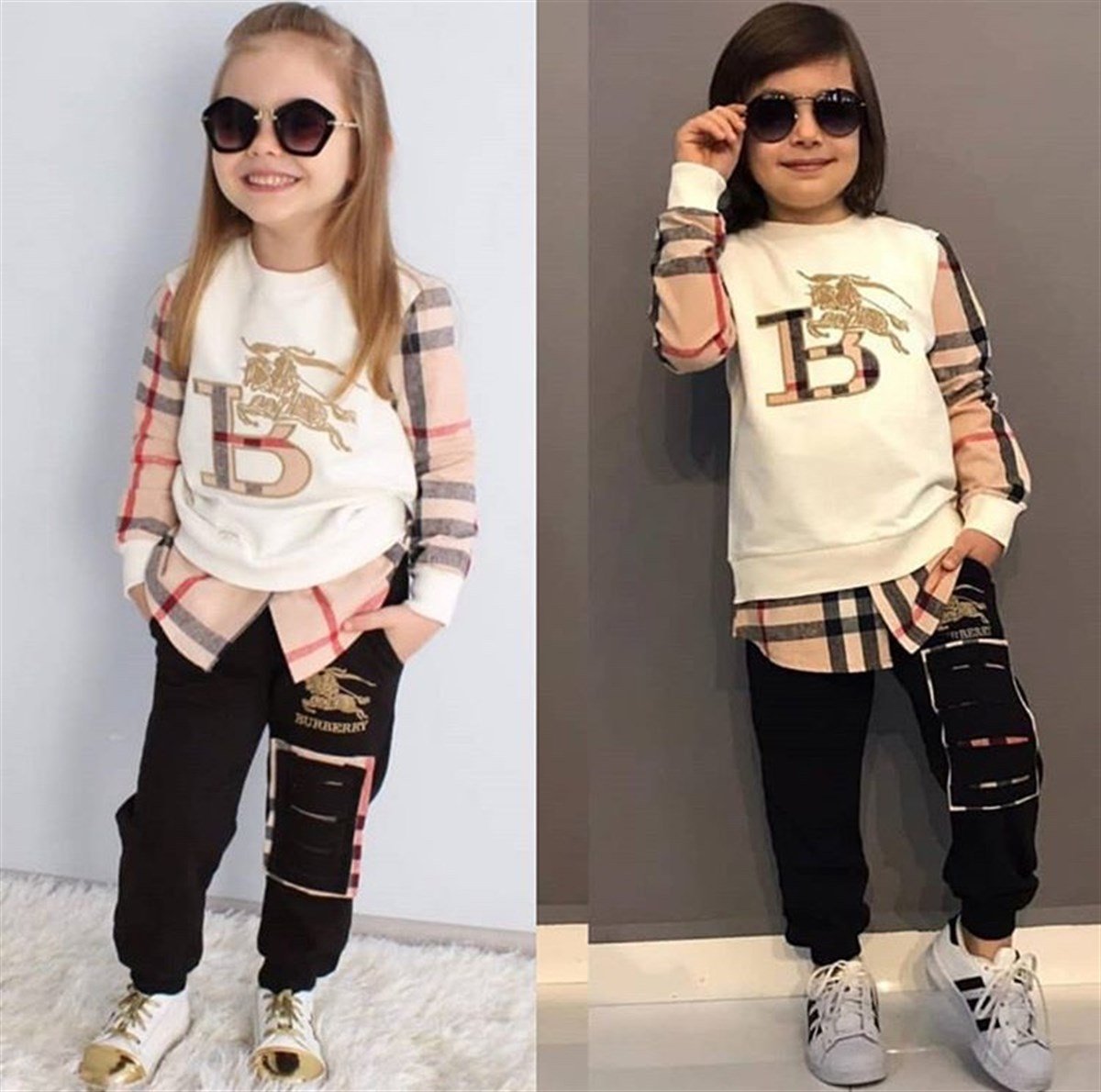 Burberry Nakışlı Unisex Çocuk Takım