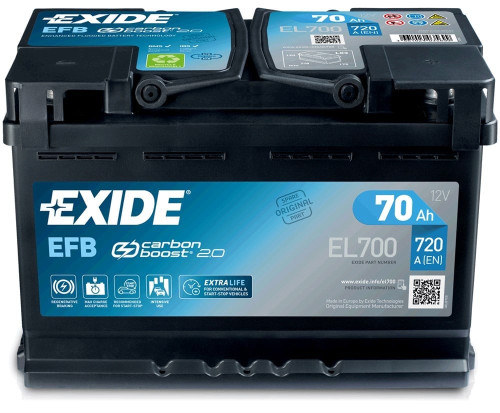 Exide Start-Stop EFB EL700 - 12V 70 Ah Akü