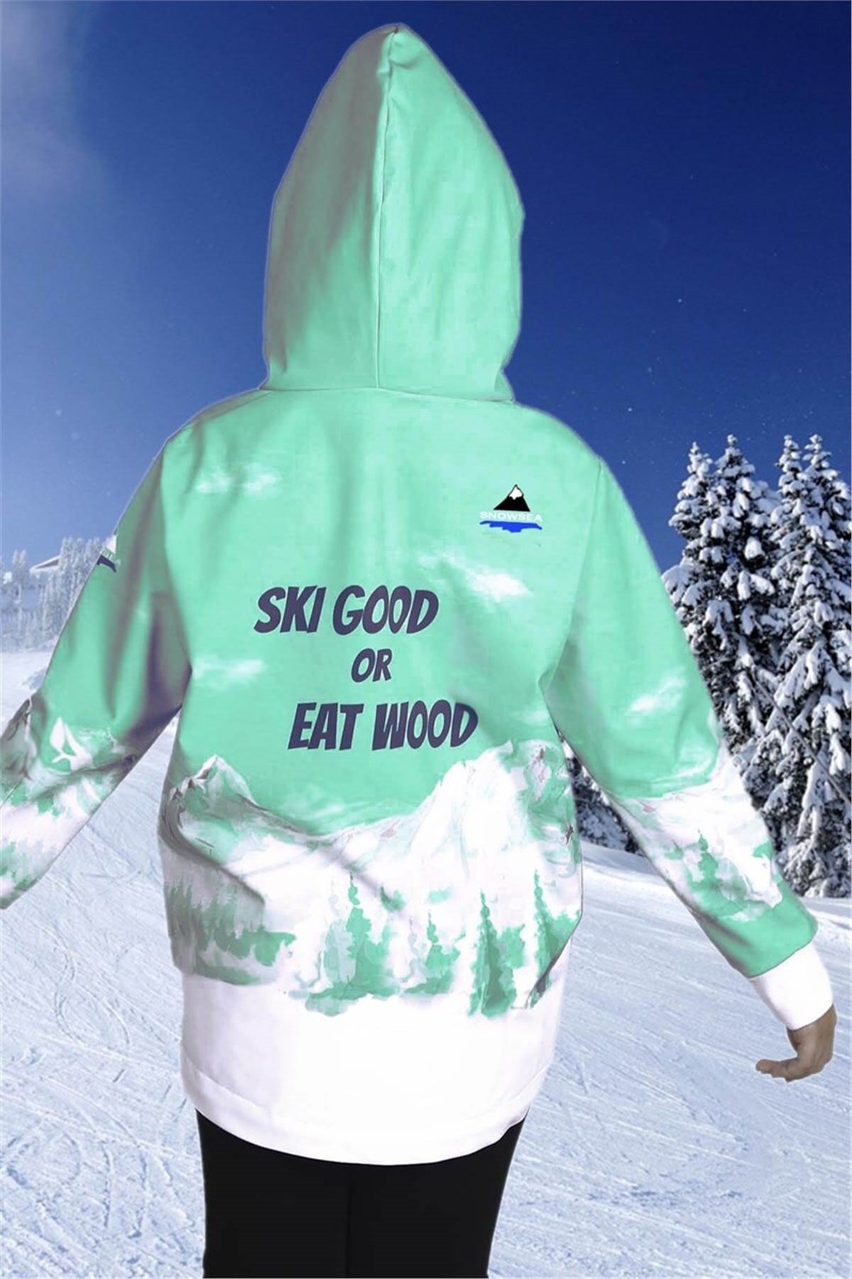 1. Kalite Su Geçirmez Yeşil Unisex Kız Çocuk Snowboard ve Kayak Montu