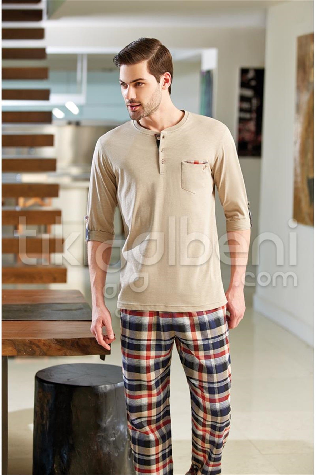 Eros ESE 2046 O Patlı Alt Flanel Pijama Takımı
