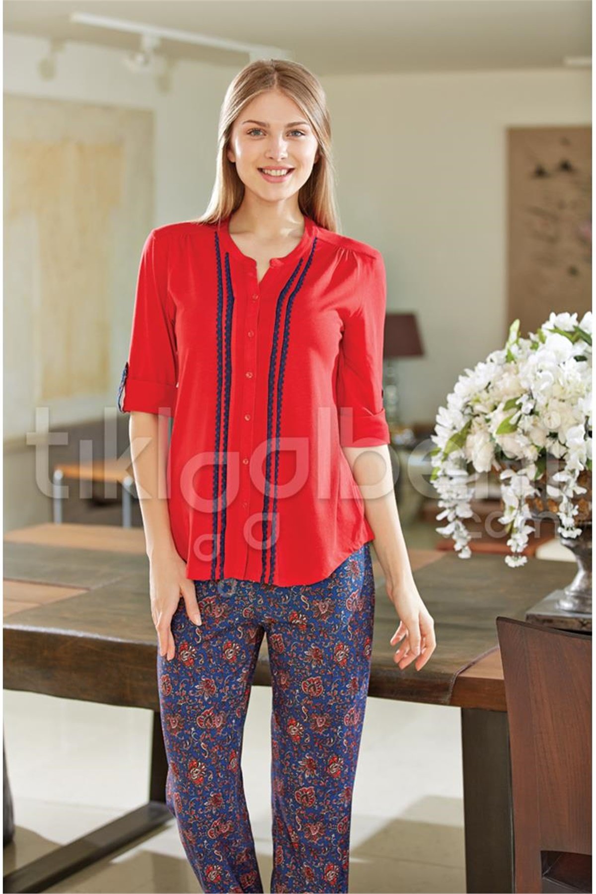 Eros ESK 2500 Gömlek Pijama Takım