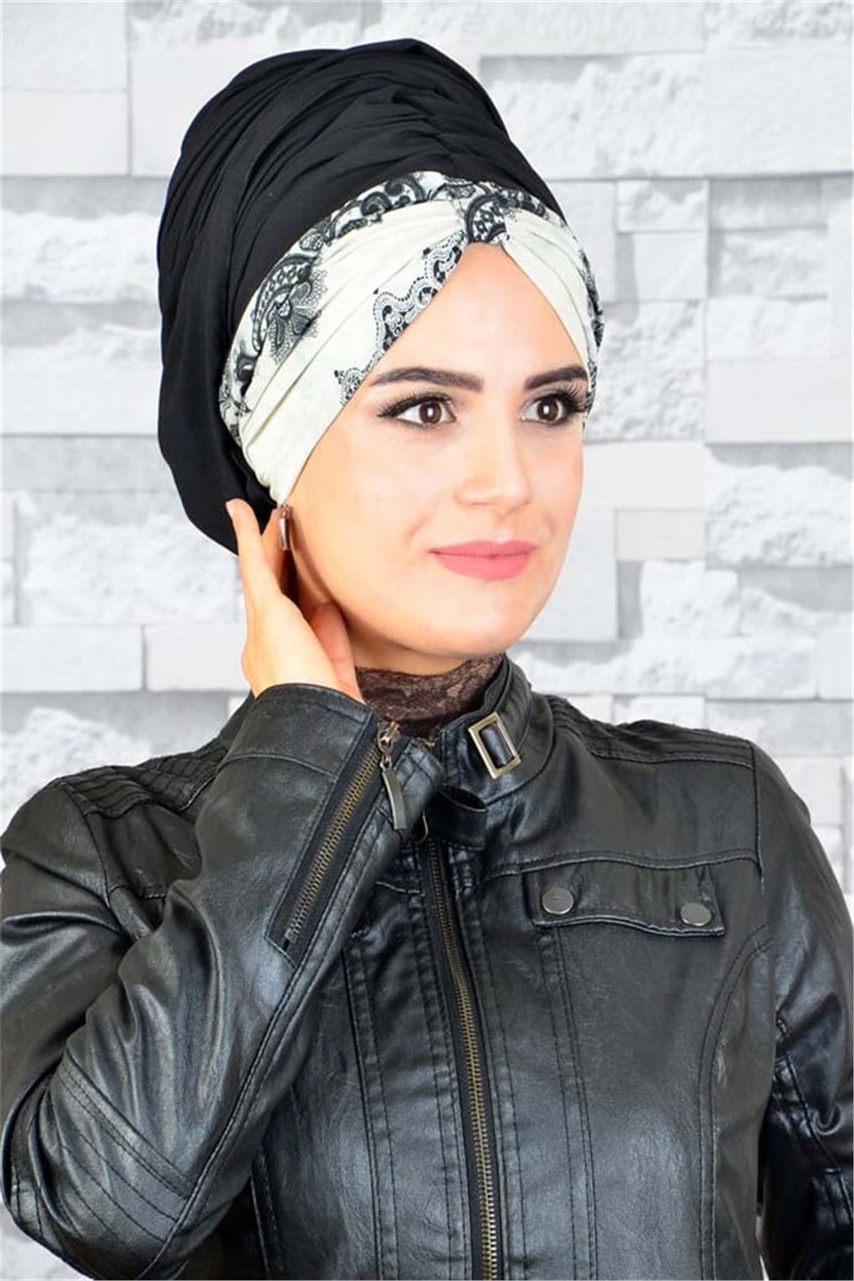Batik Desen Şifon Bandana Pratik Hazı Bone Şal BND040