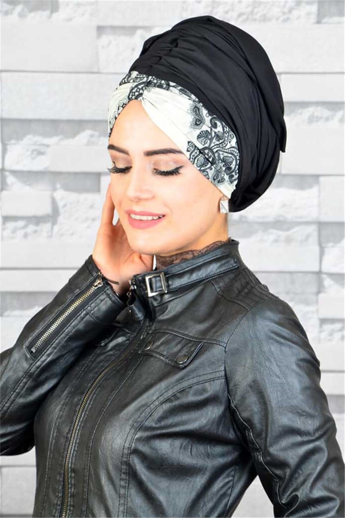 Batik Desen Şifon Bandana Pratik Hazı Bone Şal BND040