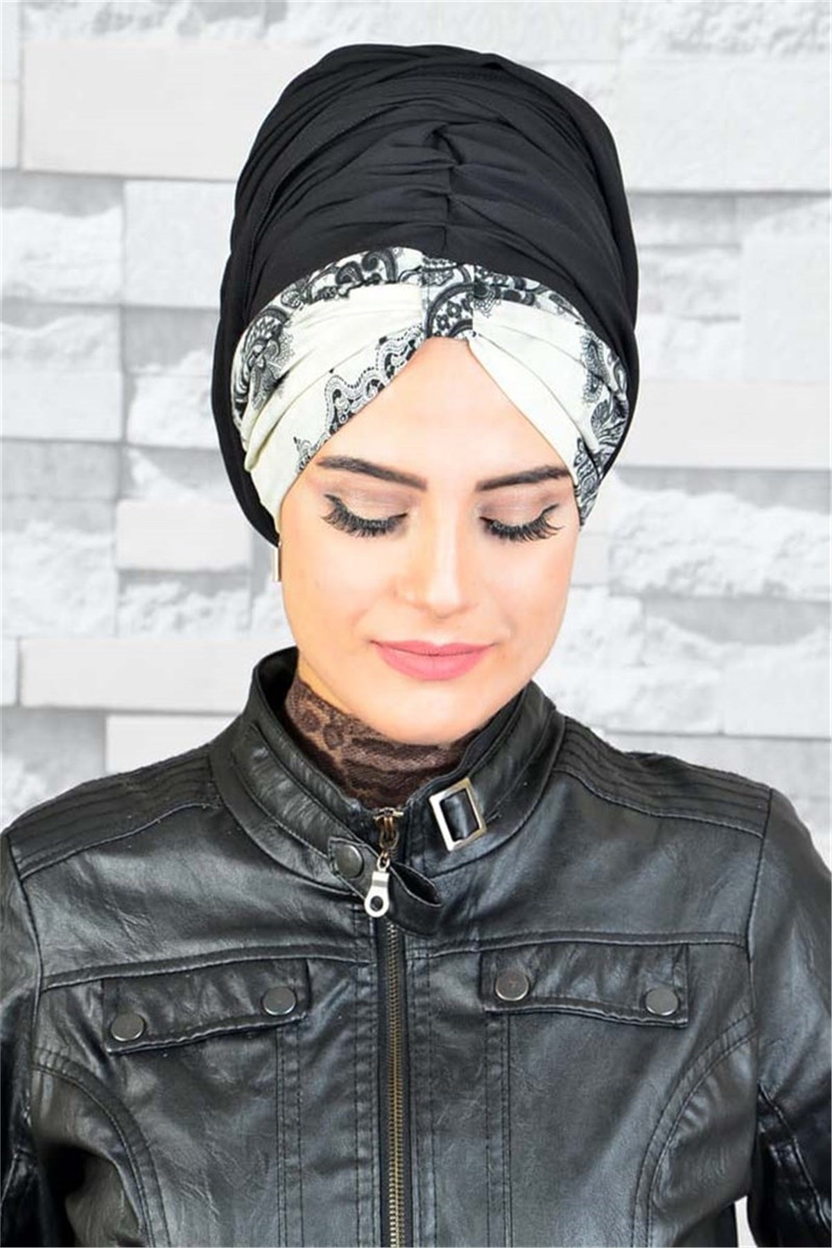 Batik Desen Şifon Bandana Pratik Hazı Bone Şal BND040