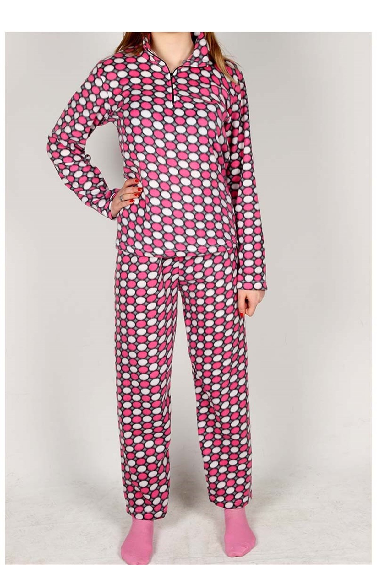 Bayan Polar Pijama Takımı 1555 - Pembe
