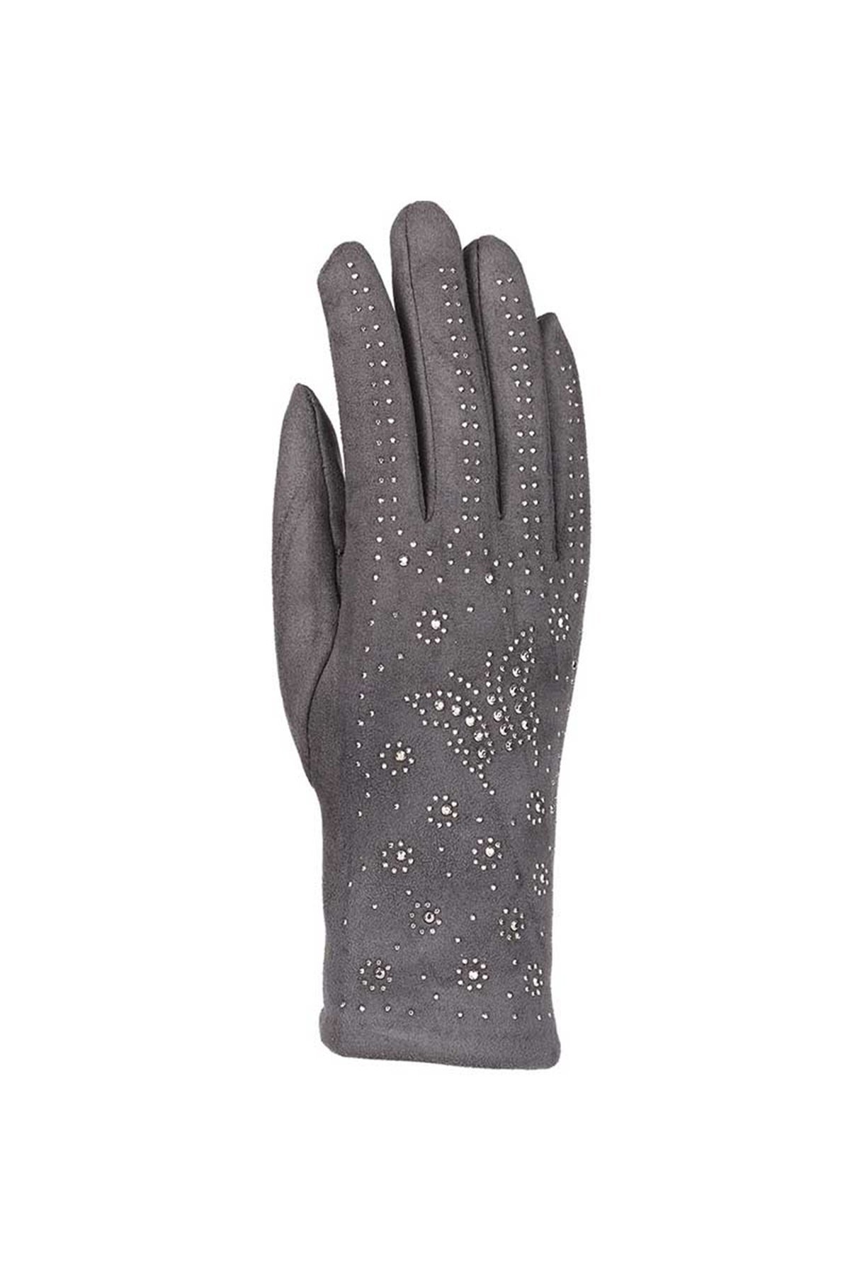 Bayan Süet Eldiven 82701-3 - Gri