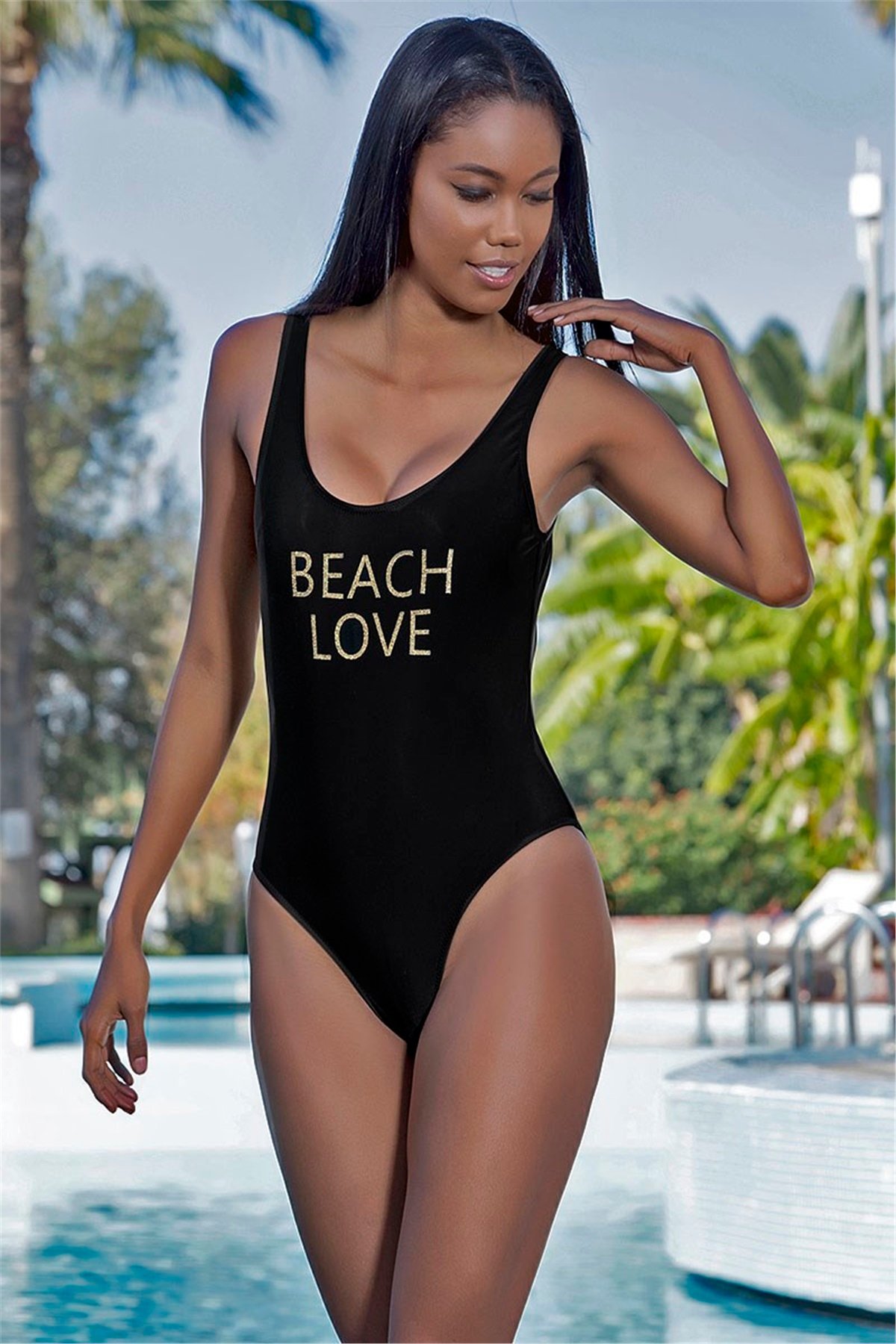 Beach Love Siyah Sportif Mayo A856 
