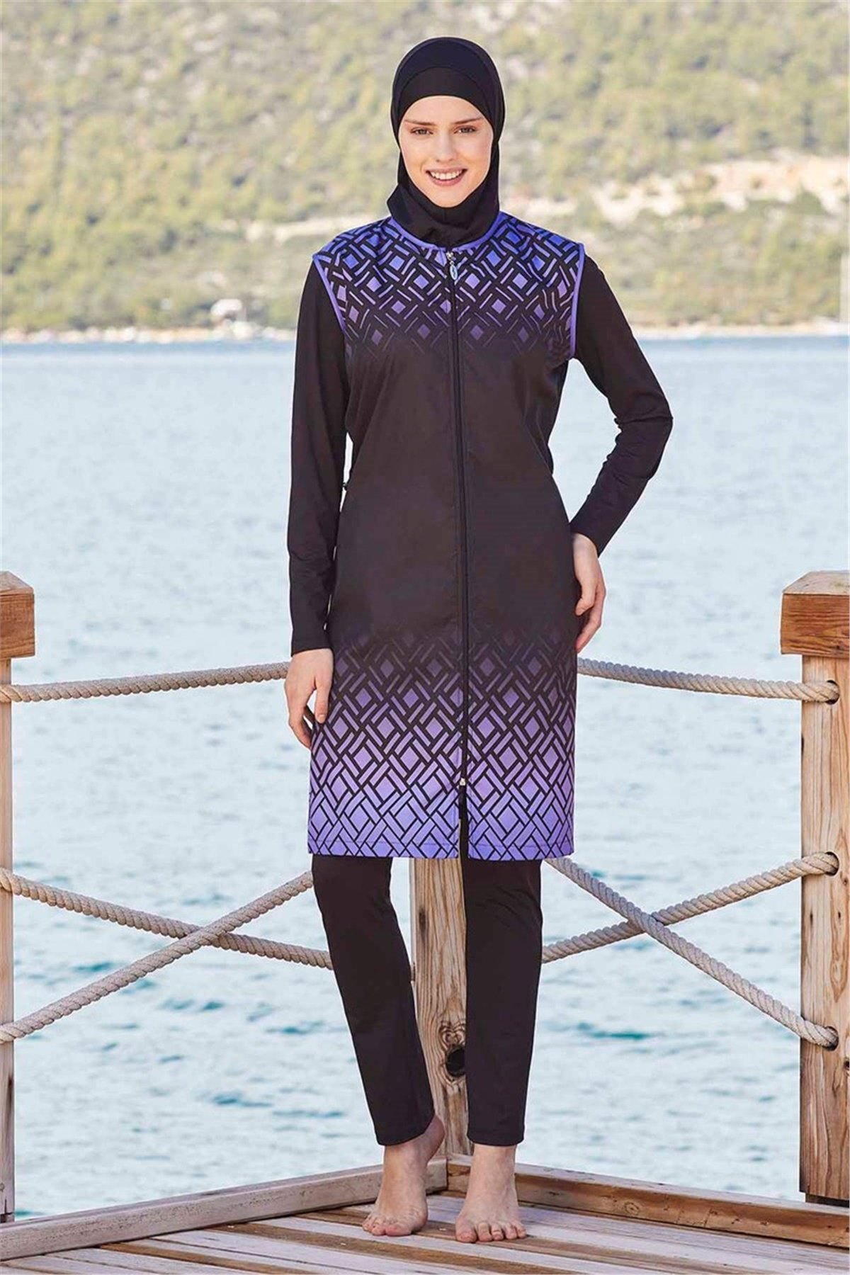 Burkini Tam Kapalı Tesettür Mayo  T0415