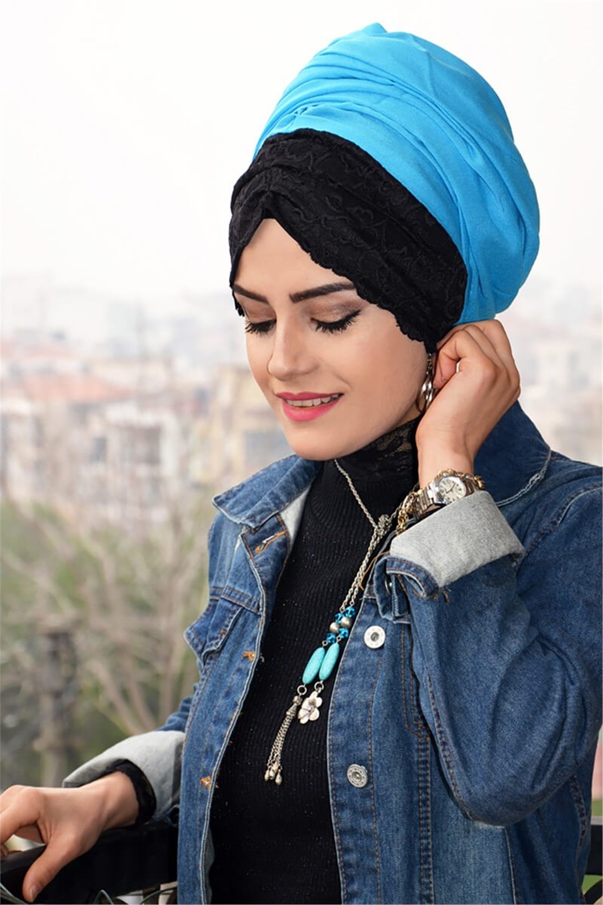 Büzgülü Bandana Pratik Bone Şal BND6001