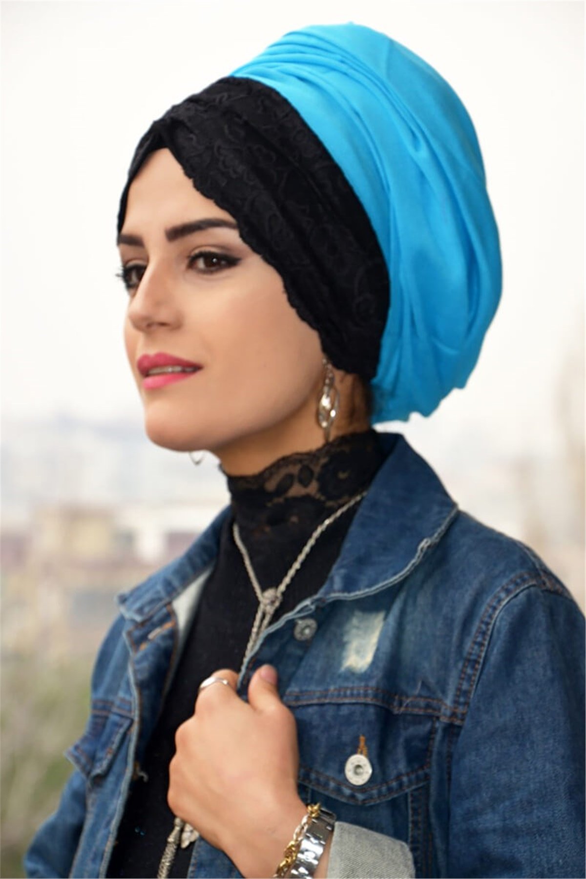 Büzgülü Bandana Pratik Bone Şal BND6001