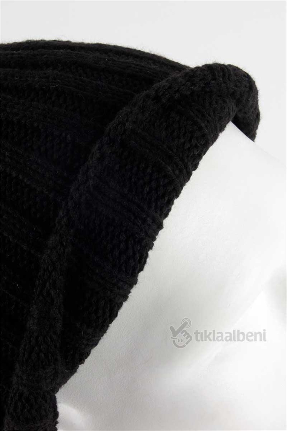 Çift Katlı Düz Çizgili Erkek Bere FRM-2291 Siyah