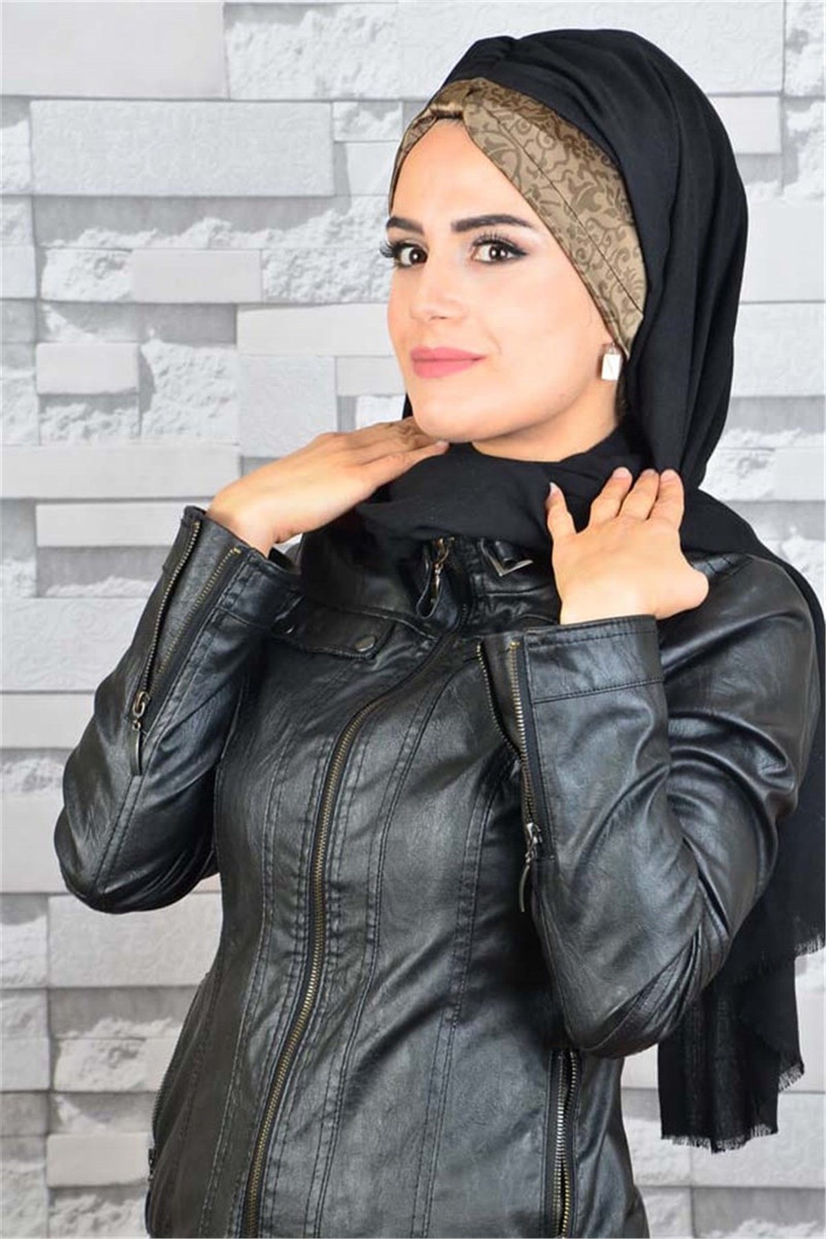 Desenli Koton Bandana Pratik Hazır Bone Şal BND034