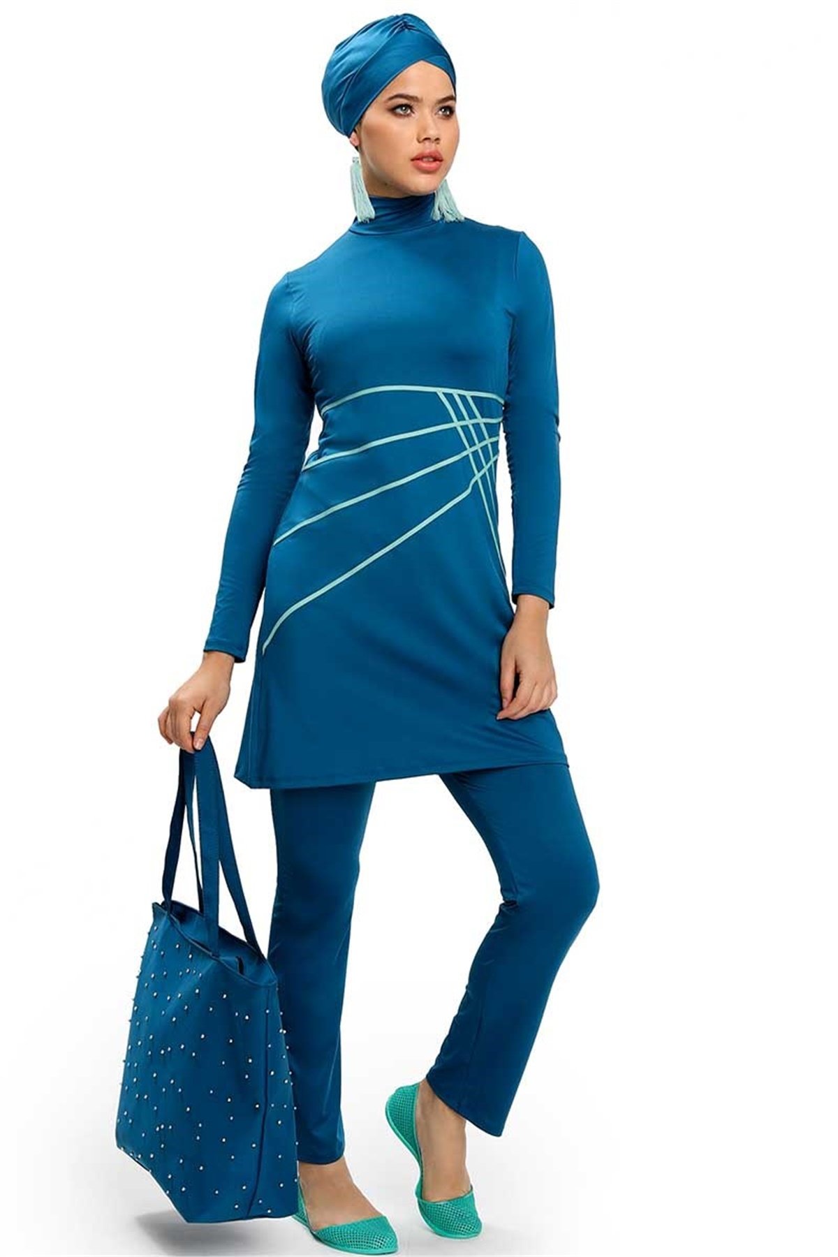 Diana Sportif Tesettür Mayo 192041 Mavi