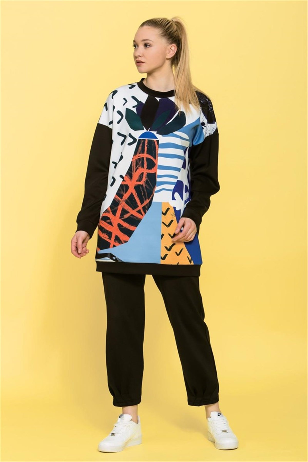 Dinamik Baskılı Sweatshirt BMH-338