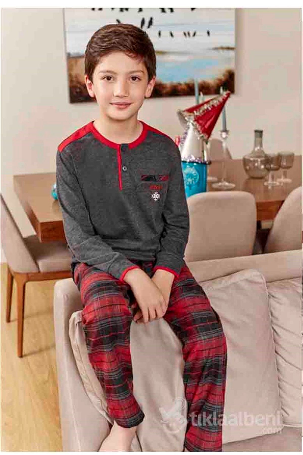 Eros Ese 20001 Düğmeli Çocuk Pijama Takımı