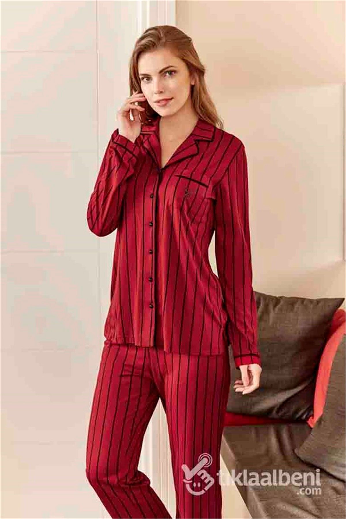 Eros ESK 20500 V Yaka Bayan Pijama Takımı
