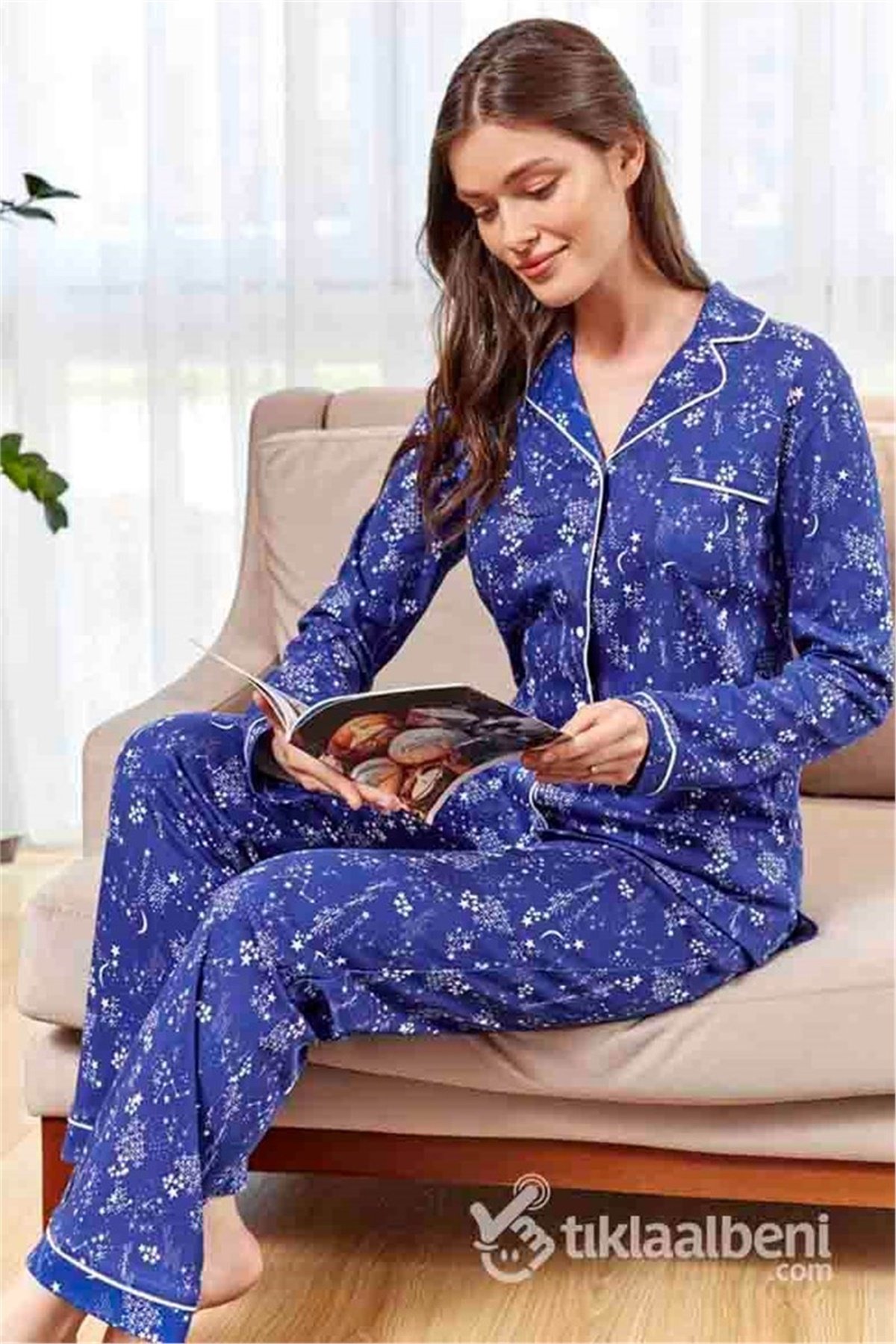 Eros ESK 20590 Bayan V Yaka Pijama Takımı