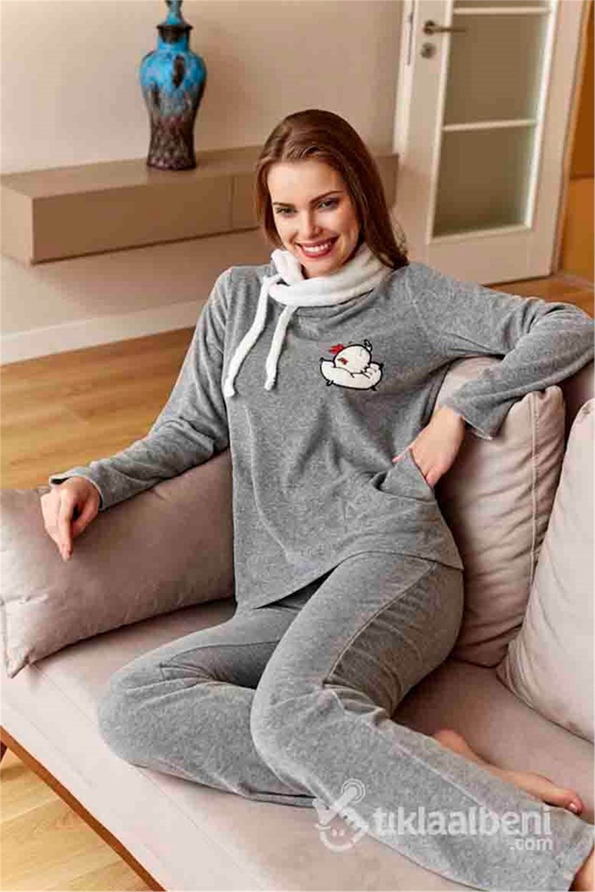 Eros ESK 20612 Bisiklet Yaka Bayan Pijama Takımı
